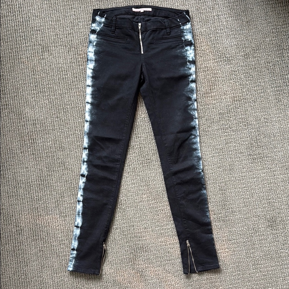 Black and White Tie-Dye Skinny Jeans
